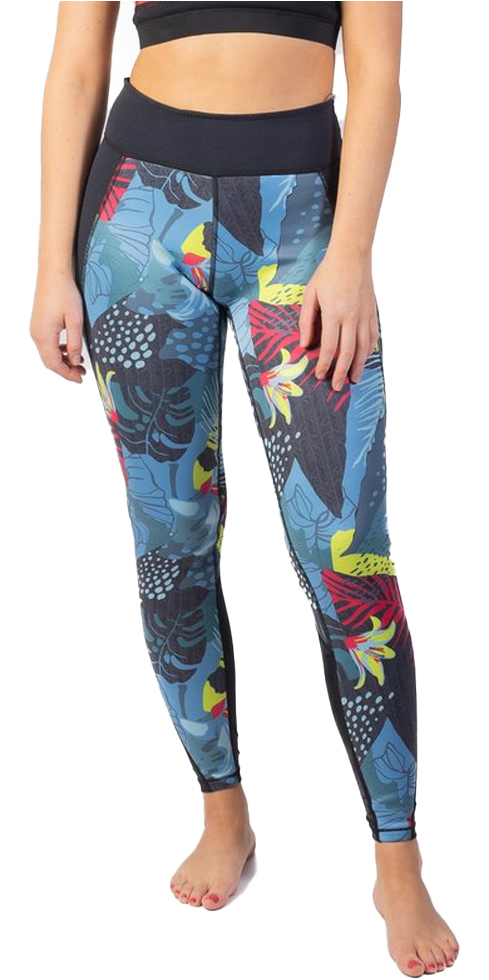 2025 Gul Womens Luna7 SUP Leggings LA8301-C1 - Tropical / Black